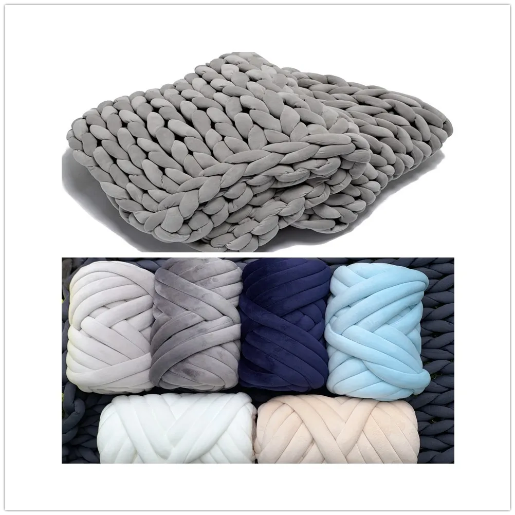 

Wholesale Super Thick Hollow Blanket Chunky Vegan Velvet Tube Yarn Hand Knitting for Pets House