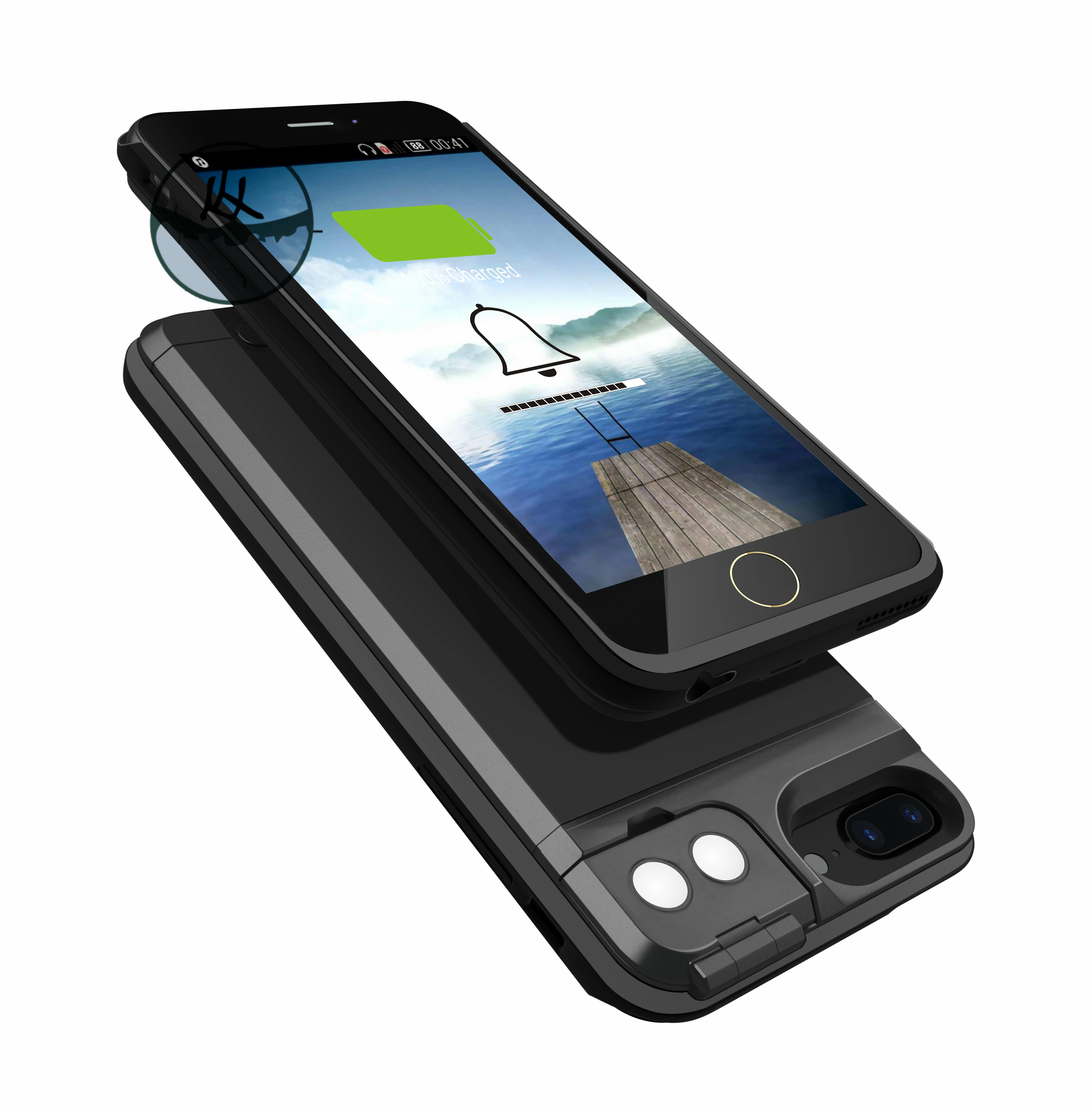 

Top quality hot sell power bank back clip battery power bank phone case 2 in 1