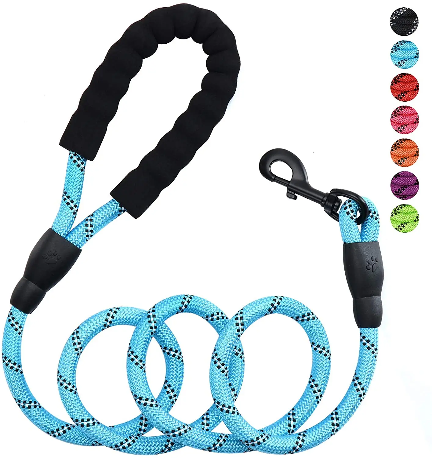 

2021 Hot Sell Amazon Customized reflective dog training walking leash dog lead leash, Muti-color