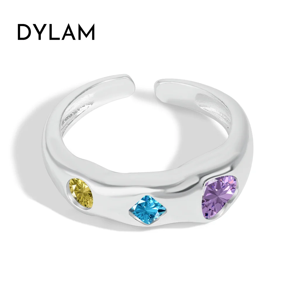 

Dylam Fine Jewelry Women Daily Accessories Simple Stunning Sparkling Band Cubic Zirconia Ring in 925 Sterling Silver