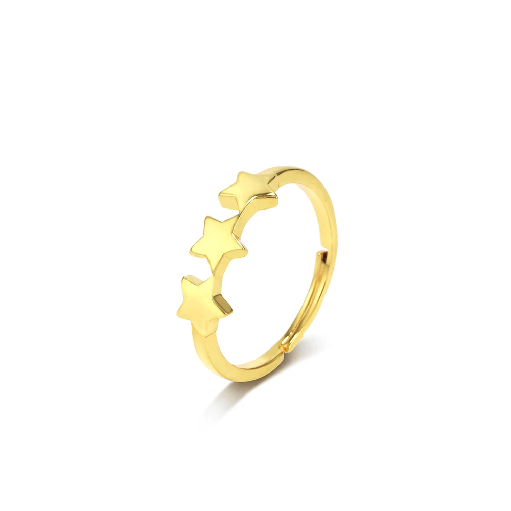 

minimalist three stars rings gold 18k