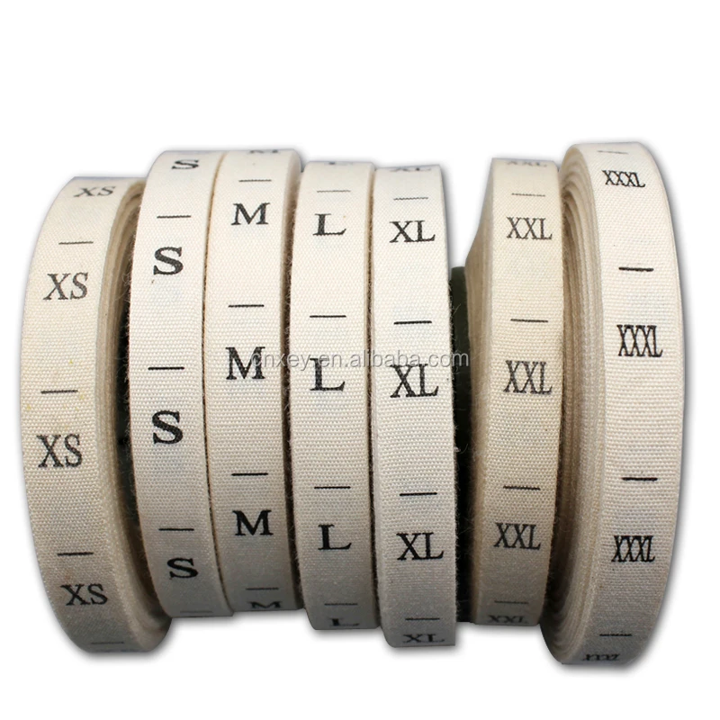 

garment number tag cotton label printed cotton size label for clothing