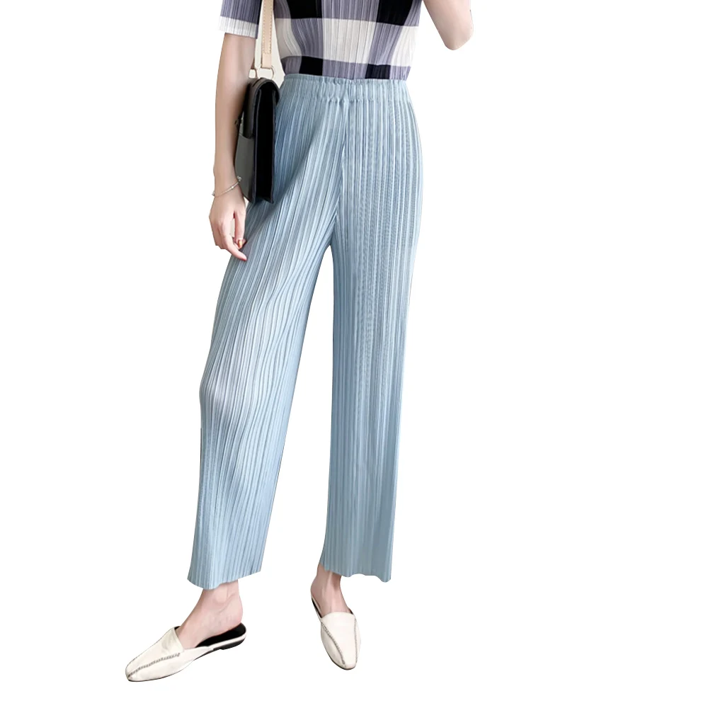 

FXZ custom 2021 fashion Korean ladies pleated straight leg trousers wholesale women pleat pants, Customized color