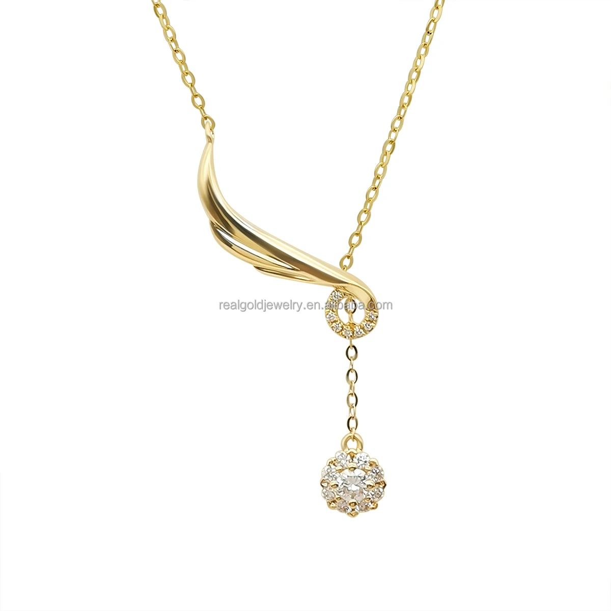 

Popular pendant Necklace 14K Real Gold Necklaces Moissanite Jewelry Women Gift AU585 Yellow Gold Necklace Chinese Gold