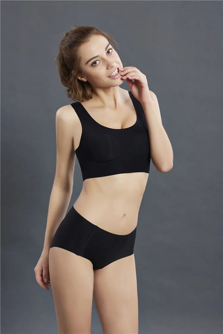 
White Black Beige Combined with free-cut fabric 59.6% nylon 40.4% elastane seamless bra 