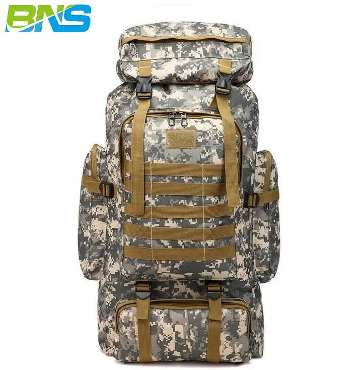 

80l Mountain Camping Hunting Big Camouflage Molle Army Outdoor Sports Hiking Military Tactical Travel Waterproof Bag Backpack