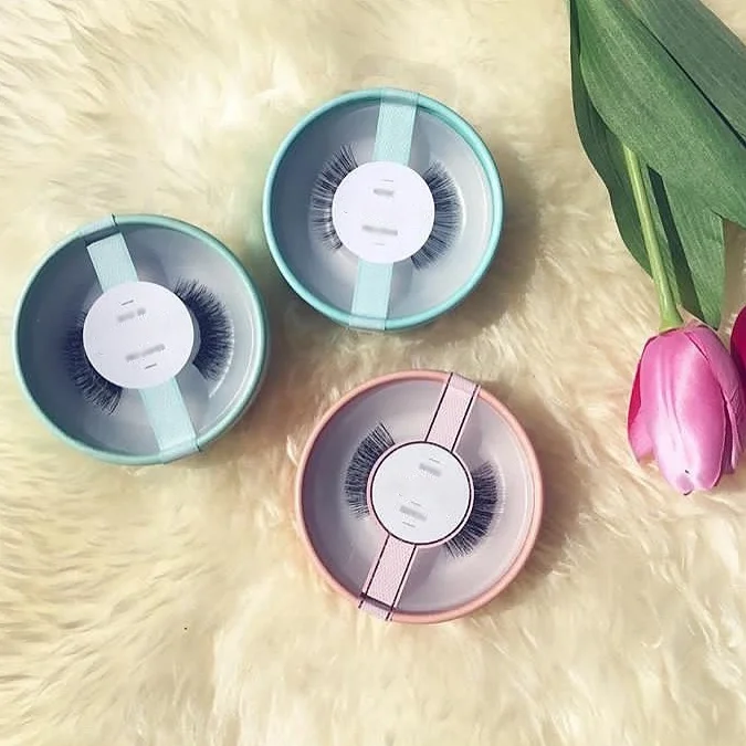 
Custom Biodegradable Empty Round Cardboard Paper Box Package For 3D False Eyelashes Packaging 