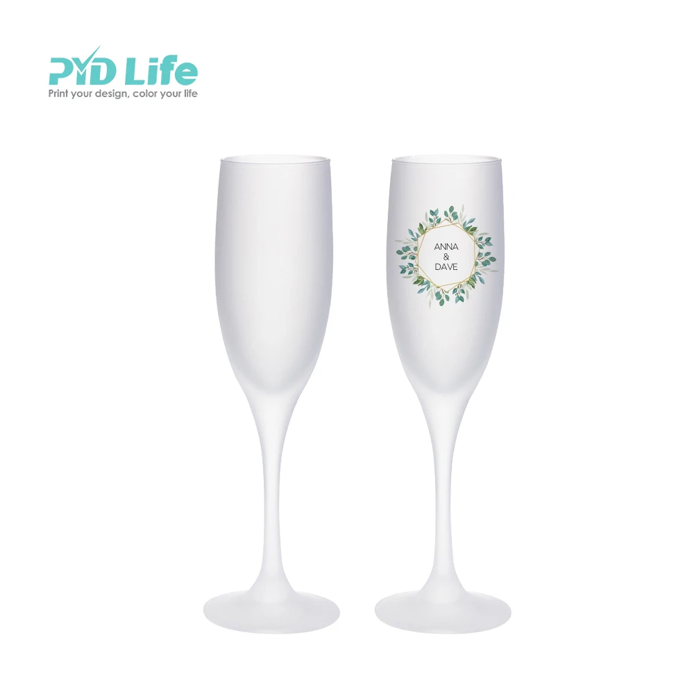 

PYD Life Wholesale 6oz 190ml Custom Tumblers Frosted Sublimation Blanks Glass Wine Cup Champagne Flutes