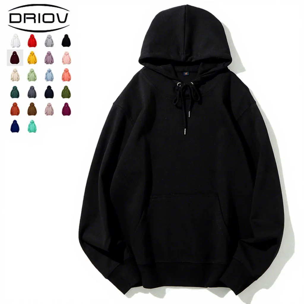 Autumn 300g 80% Cotton Thin Blank Hoodie Manufacturer Casual Solid Heavyweight Hoodie Custom Men's Hoodies