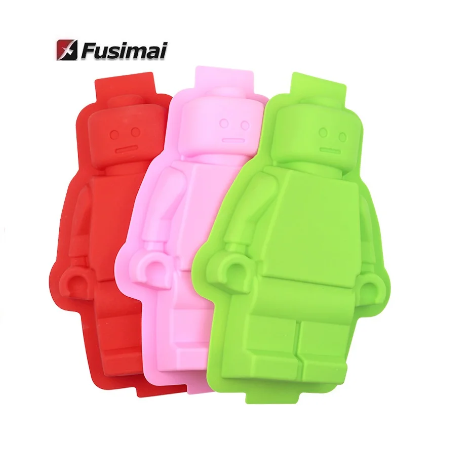 

Fusimai Customized Non-stick Carobot Molding Mould Candy Large Figure Robot Shape Silicone Cake Mold