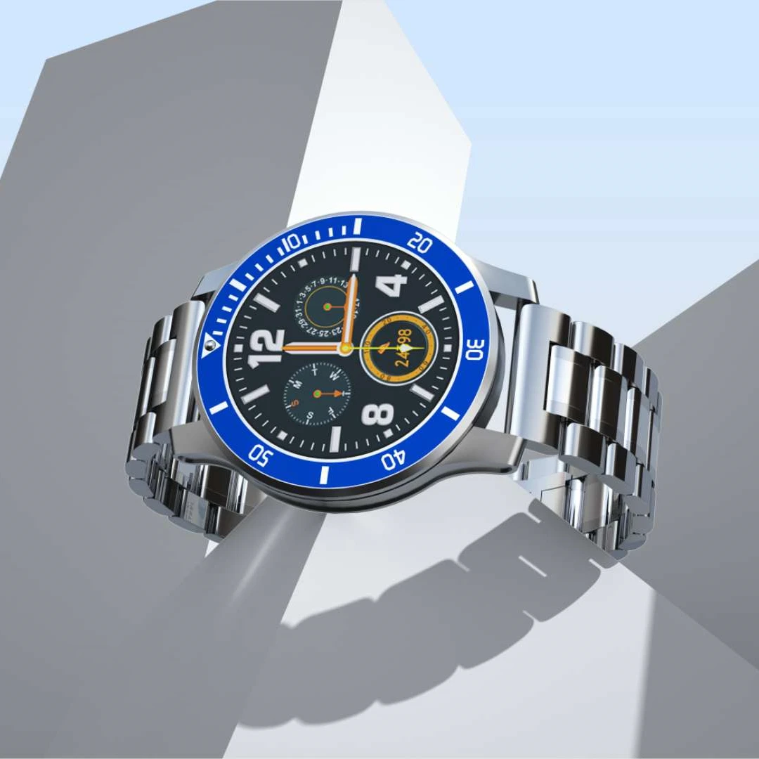 

Man wristwatch business diamond-encrusted round shape luxury smart wrist watch for men
