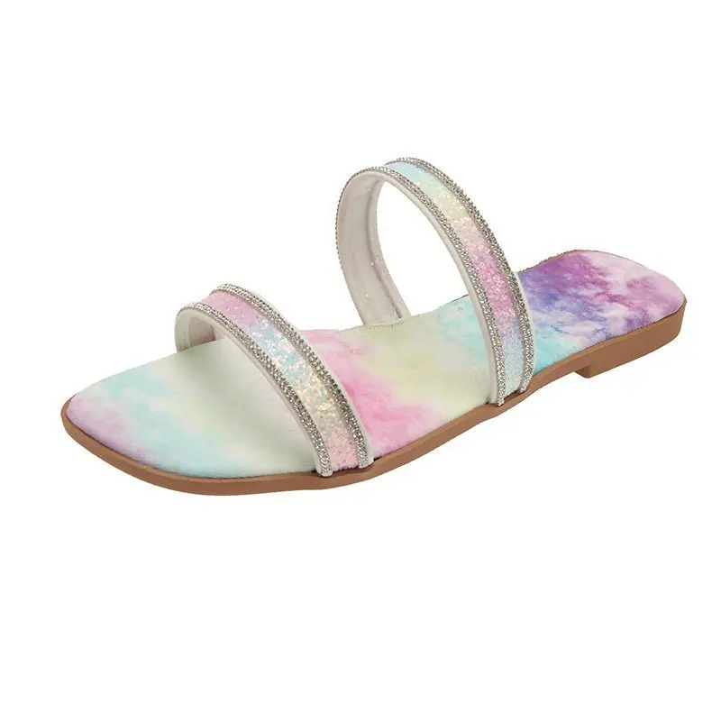 

Factory Sale Outdoor Seaside Summer Shoes For Ladies Rhinestone Colorful Fish Mouth Hollow Cozy Womens Sandals Slippers