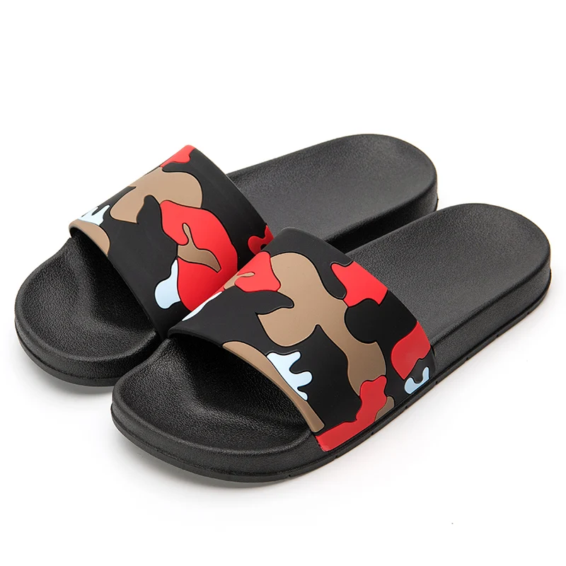 

Mens Slide Sandals Camouflage Print Casual Slide Flip Flops Camo Beach Sandals, Can be custom