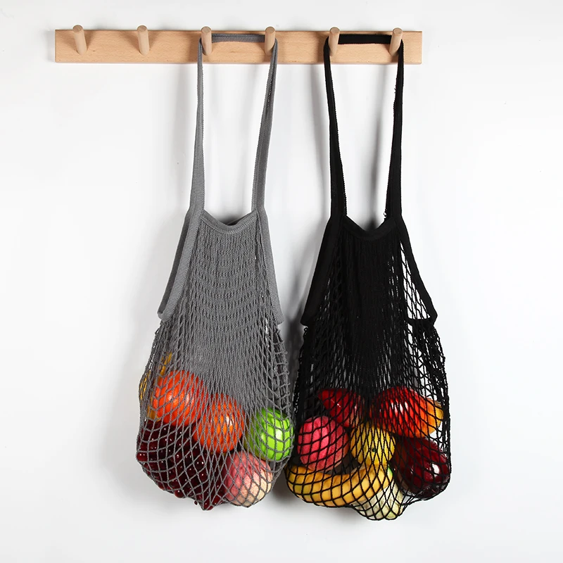 

Reusable Fruit Vegetable Net Bags Natural Cotton Net String Shopping Tote Bag, White.ect