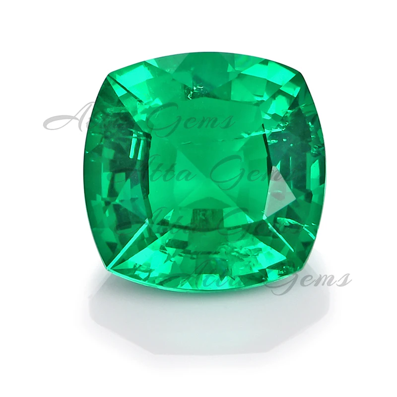 

Hydrothermal Gem Cushion Cut Lab Grown Columbian Emerald Stone Price Per Carat