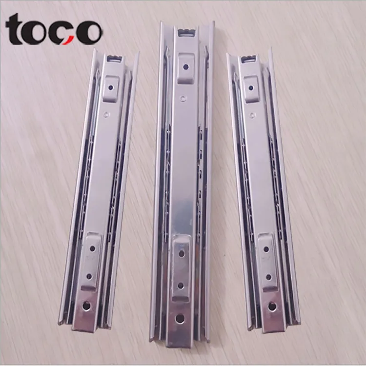 

toco Hardware Drawer Slide 3 Fold Telescopic Drawing Stainless steel two channel drawer slide