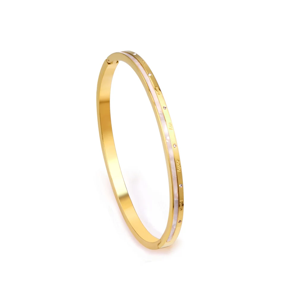 

2021 Fashion bangle Stainless Steel Wholesale New Gold Plate Charm Bracelet Bangle