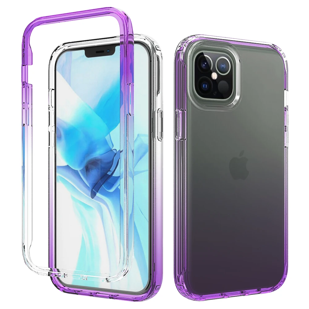 

New Arrivals LeYi Phone Cover Shockproof Acrylic Transparent Clear Gradient Phone Case for iphone 12 12pro max