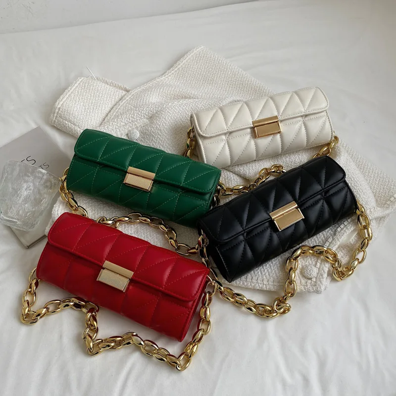 

Fashion Textured Luxury Chain Shoulder Sling Clutch Bag Purses 2022 Handbags for Women Ladies