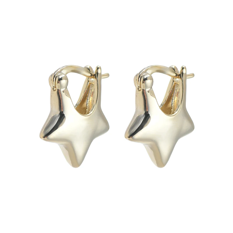 

Europe and America Hot S925 Silver Needle Metal Star Earrings Female Personality pentagram Earrings