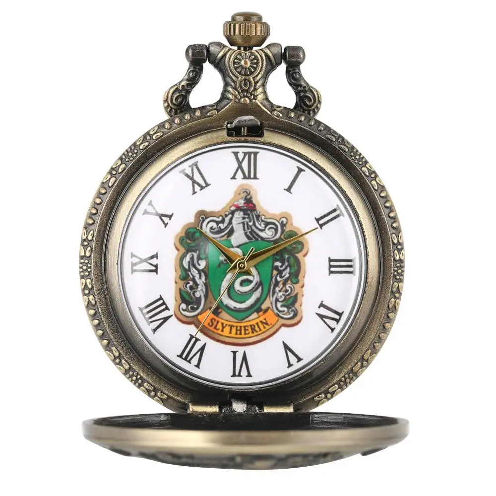

Wholesale Cheap Necklace Harry Potter Digital Pocket Watch Slytherin College, Silver