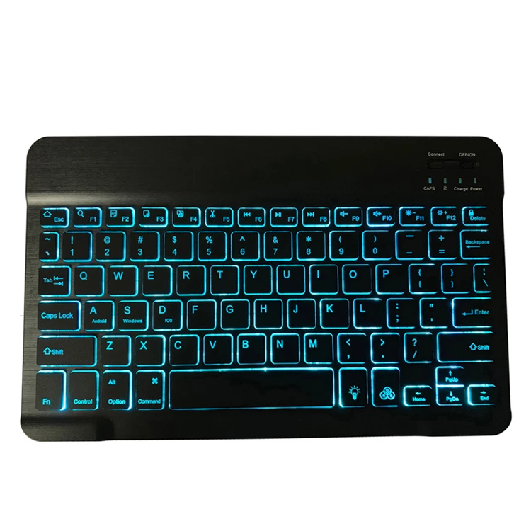 

super thin 7Colors Backlight Keyboard for iPad Tablet Wireless Keyboard for Smart Phones Tablets, Black