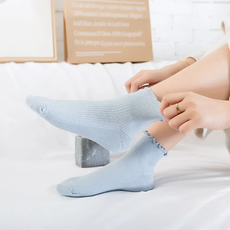 

Autumn New Stack Stockings and Spring Mid Tube Stockings Socks Pure Cotton Postpartum Women's Socks