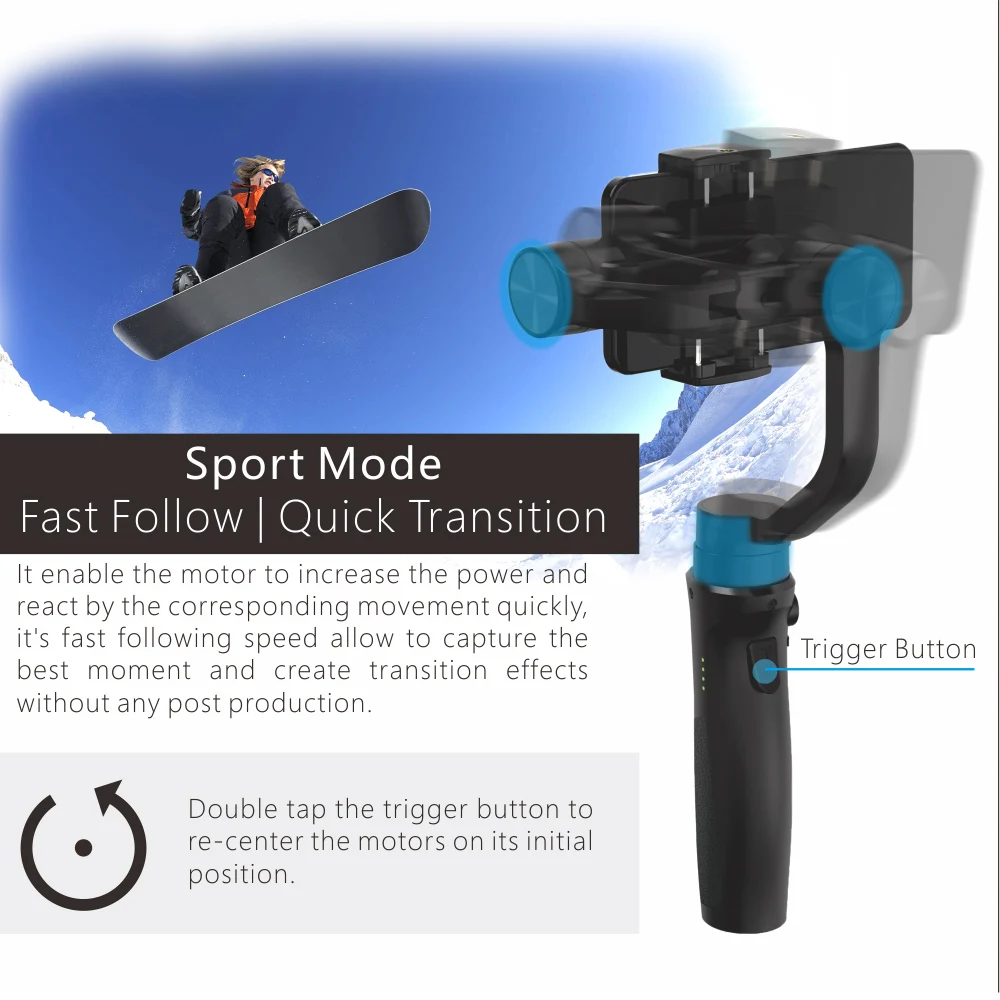 Hohem Isteady Mobile Plus 3-Axis Gimbal Stabilizer for iPhone Smartphone Vlog Youtuber Live Video Record with Sport Inception
