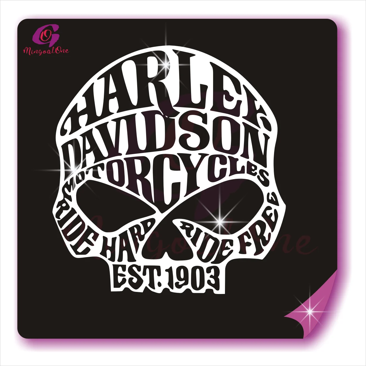 

Rhinestone Vinyl Motor Custom Iron on Davidson Heat Transfer for T shirt, Select from color chart