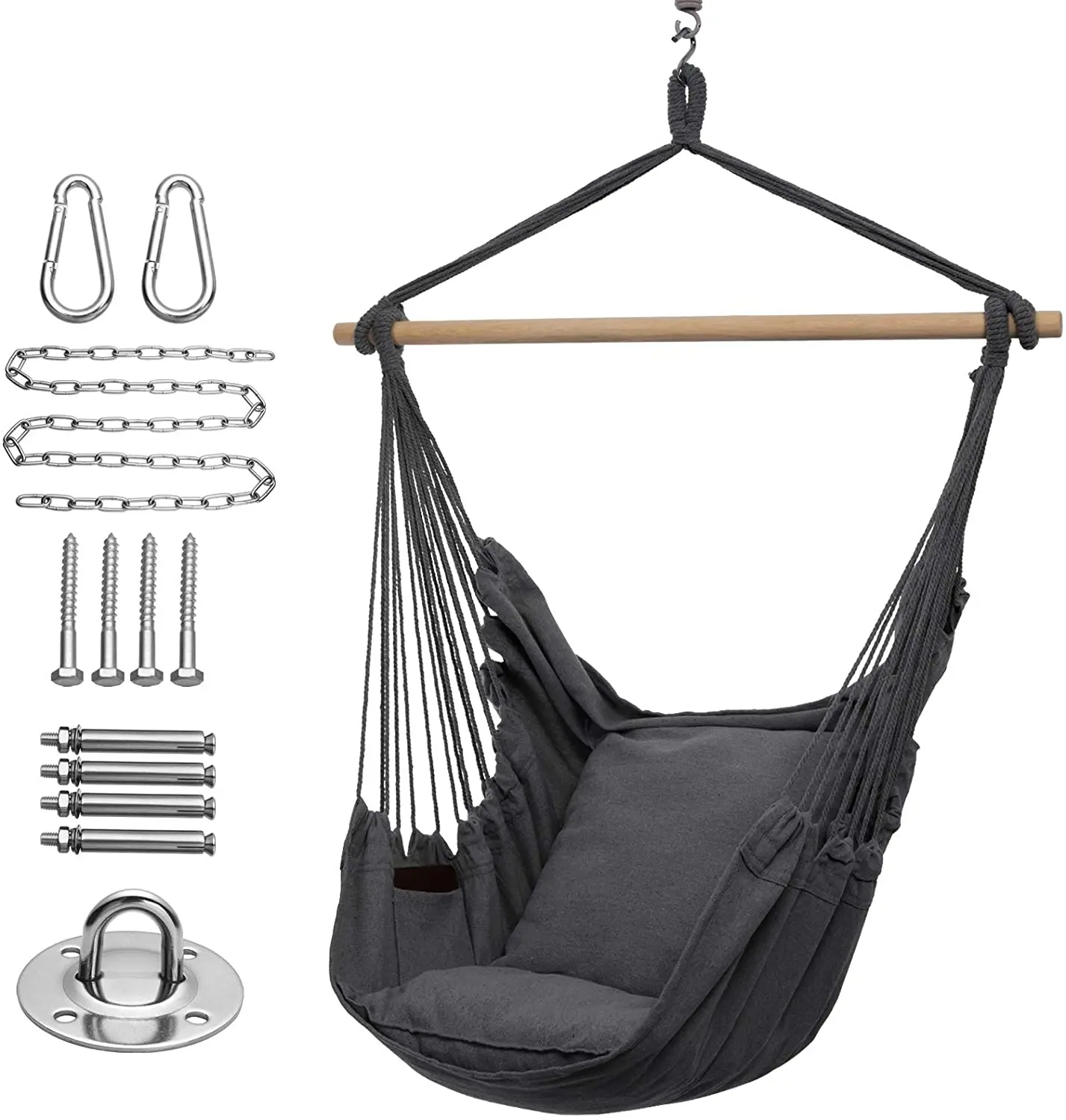 WOQI Pet Hanging Swing Chair with Stand Hammock Recycled Cotton for Couples Suitable for Courtyard