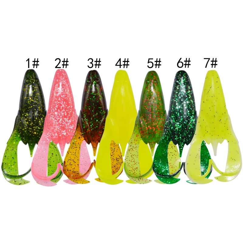 

7 colors soft Frog Bait 90mm 15.5g 2pcs a bag soft lure Artificial soft frog lure fishing