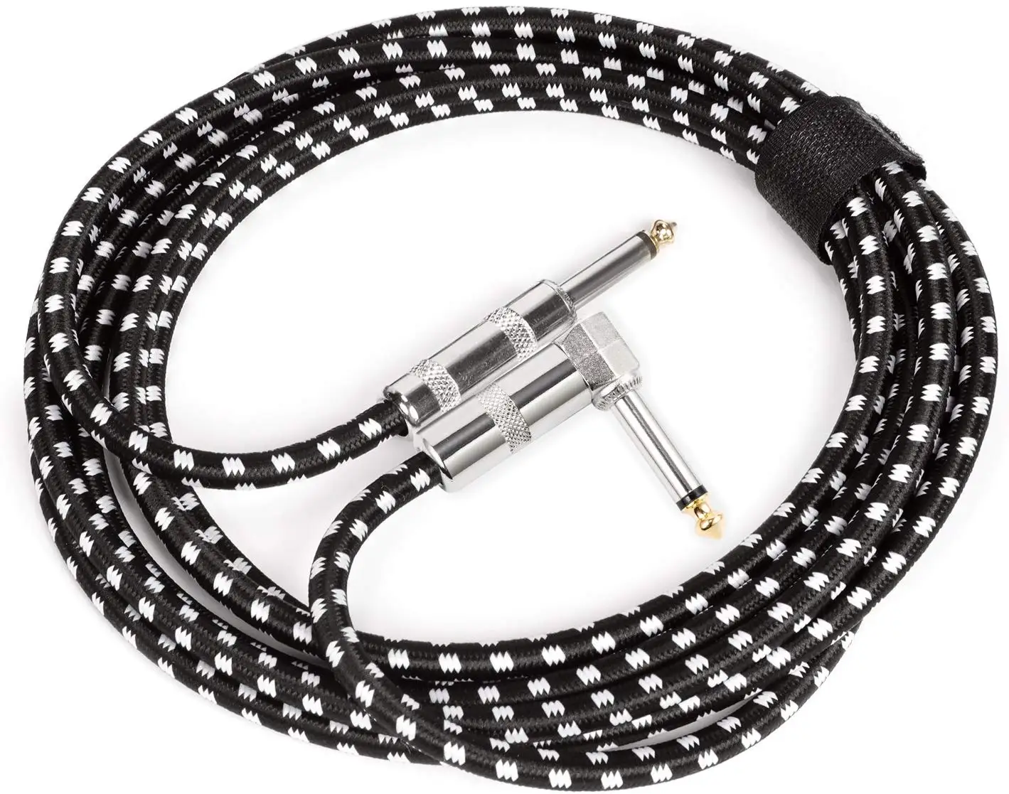 High End 3m 10FT Woven Right Angle 6.35mm Electric Guitar Patch Cable