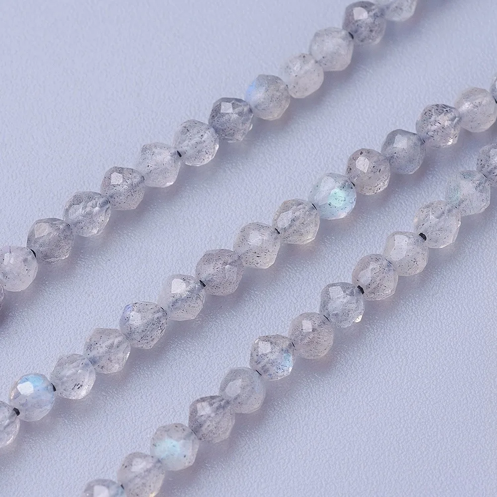 

PandaHall 3mm Faceted Round Natural Labradorite Beads Strands