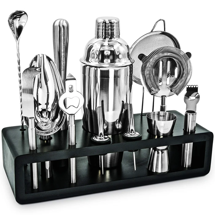 
High quality tools boston cocktail shaker bar set with stand 