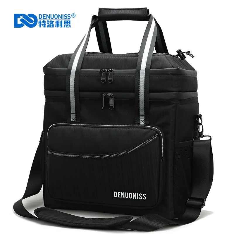 

DENUONISS Extra Large Thickening Cooler Bag 600D Oxford Ice Pack Insulated Lunch Bag Cold Storage Bags Fresh Food Picnic