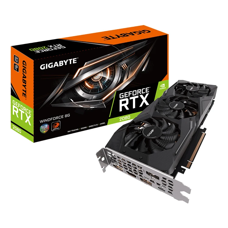 

GIGABYTE NVIDIA GeForce RTX 2080 WINDFORCE 8G Gaming Graphics Card with 8GB GDDR6 256-bit Memory Interface 2944 CUDA Cores