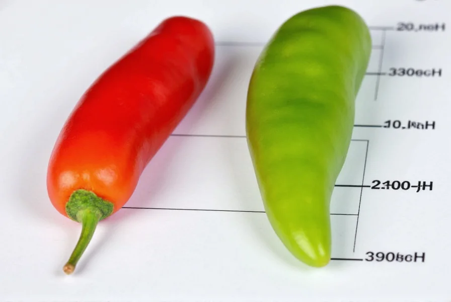 Nahaufnahme von roten und grünen Thai-Bird's-Eye-Chilis auf der Scoville-Skala im Bereich 70.000-100.000 SHU