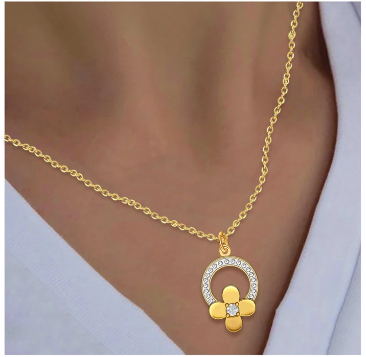 

Mother's Day gift custom fashion jewelry gold plated women's stainless steel jewelry set, 18k gold plated