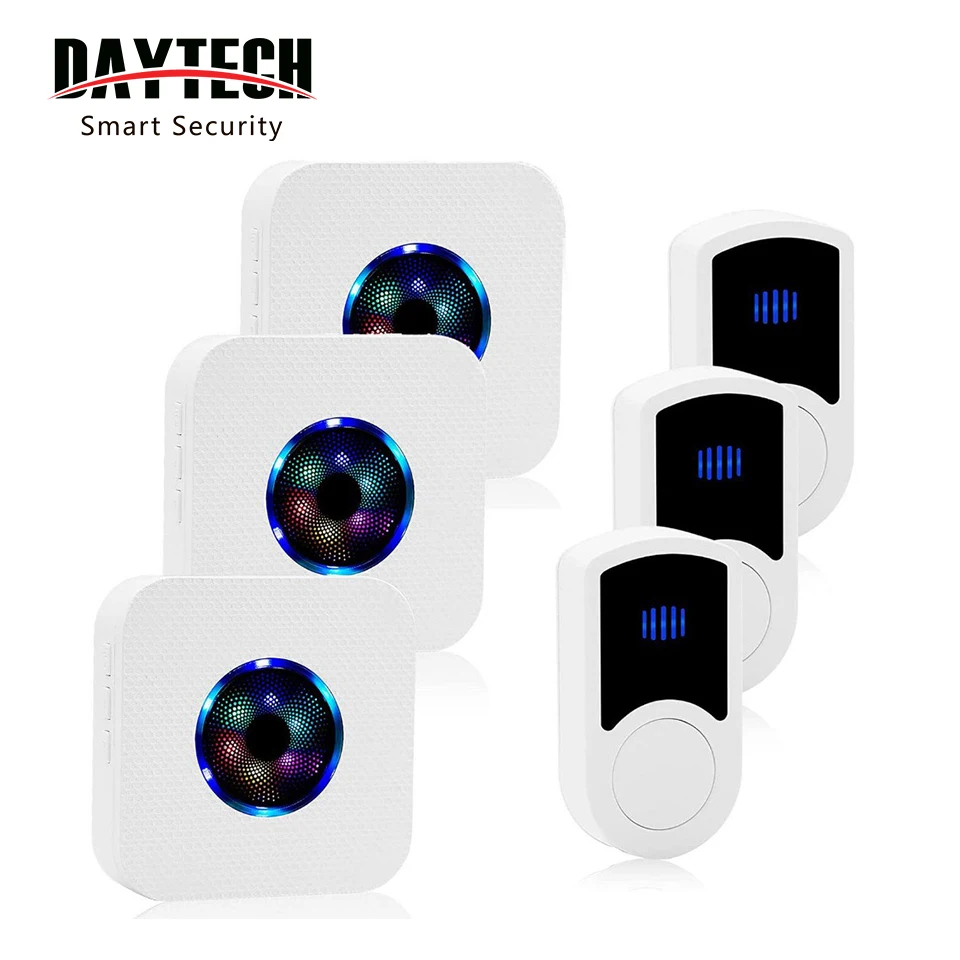 

Daytech CC17 500 Feet SOS call button pager system wireless security pager system nurse alert patient help system, White