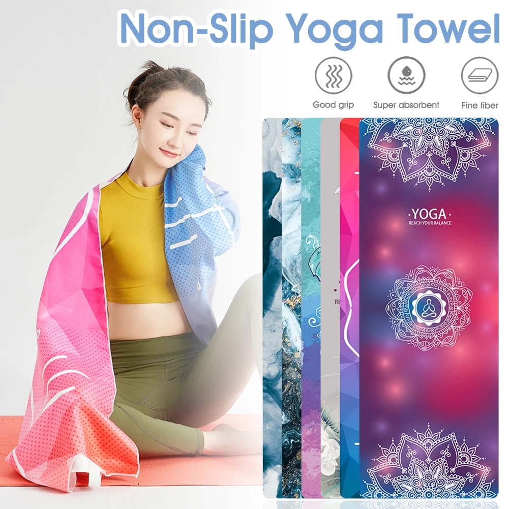 

65x188cm Sports Absorbent Non-Slip Mat Gym aerobics Pad Towel Portable Esterilla Yoga Viaje
