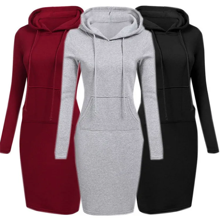 

100% Polyester Women's Long Sleeve Pullover Fit Slim Casual Hooded Sweatshirts Dress Plain Hoodies hoodie woman hoodies