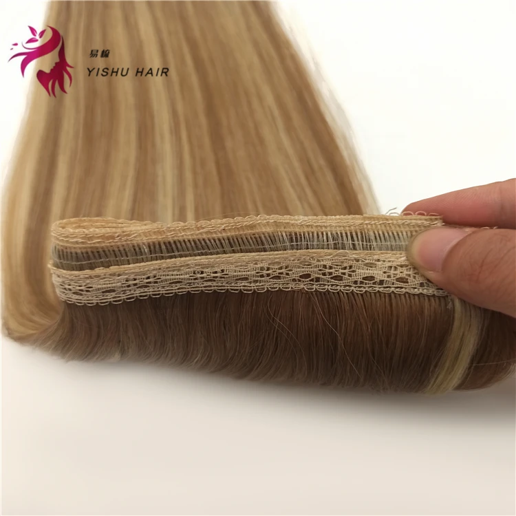 

Double Drawn Human Extension Hand Tied Virgin European Hand tied Weft Hair