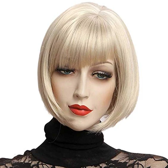 

Bob Wig Partial Black Gradient Silver White Chemical Fiber Ladies Women Cool Hair High Temperature Silk Wigs, Ombre