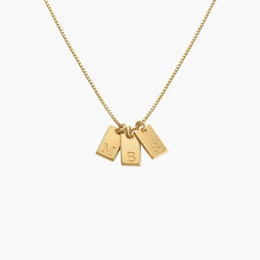 

Fashion Exquisite 26 Initials Pendant Necklace Carved Geometric Square Stainless Steel 18K Gold Plated Pendant Necklace Jewelry