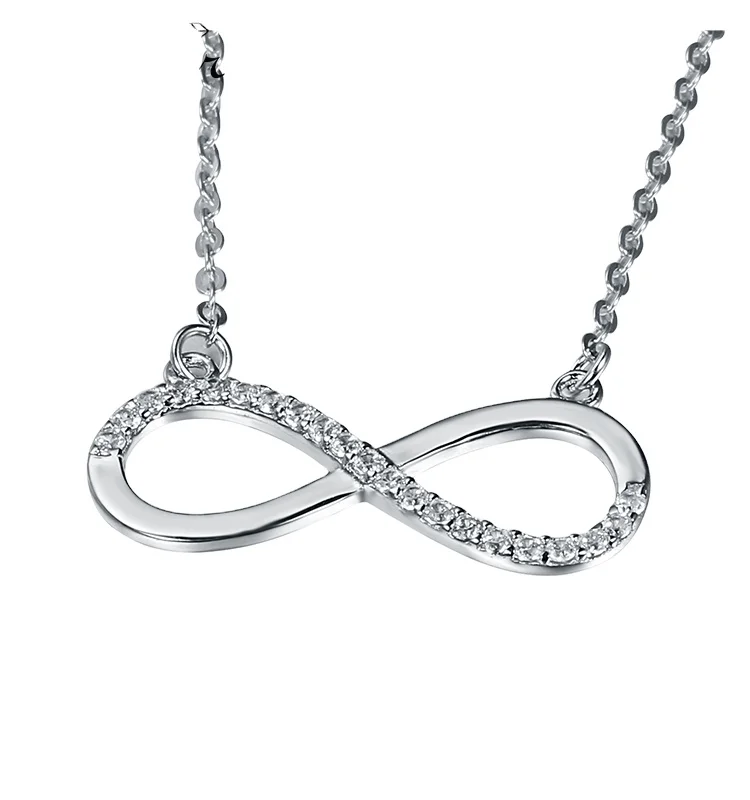 

Customized Collier Argent Jewelry 925 Sterling Silver Infinity Necklace