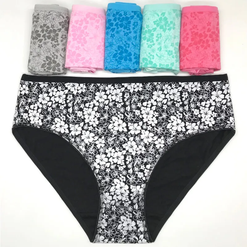 

Yun Meng Ni Sexy Underwear Flower Print Plus Size Big Ass Women's Panty Breathable Cotton Mature Panties