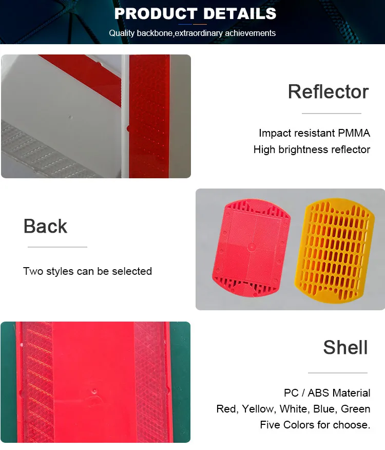 Factory Supply 3m highway plastic cat eyes reflector  pavement abs plastic road stud reflective