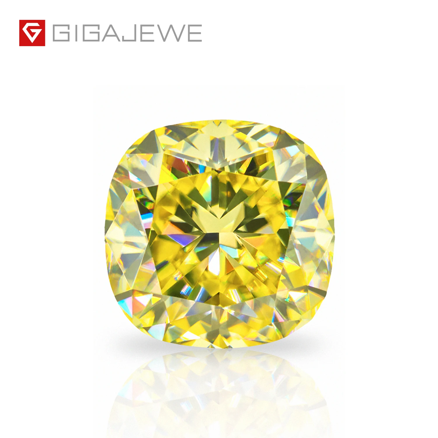 

GIGAJEWE Gem Fancy Vivid Yellow moissanite diamond Cushion Cut moissanite