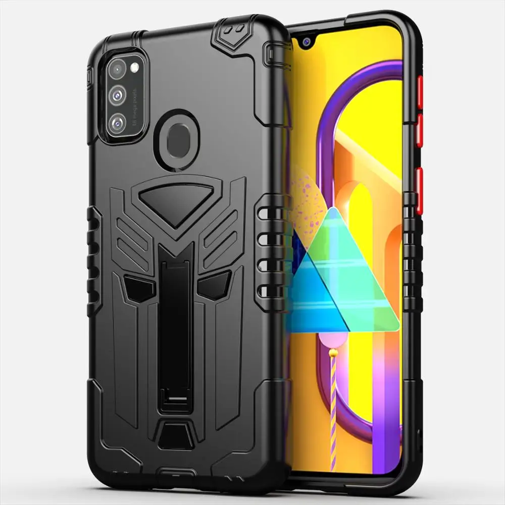 

New product 2020 PC TPU Phone Case for samsung galaxy m30s, Phone Shell with Holder Stand 2 in 1 for samsung m30s back cover