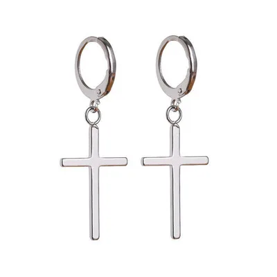

925 Sterling Silver Earrings Silver Cross Earrings With Round Studs